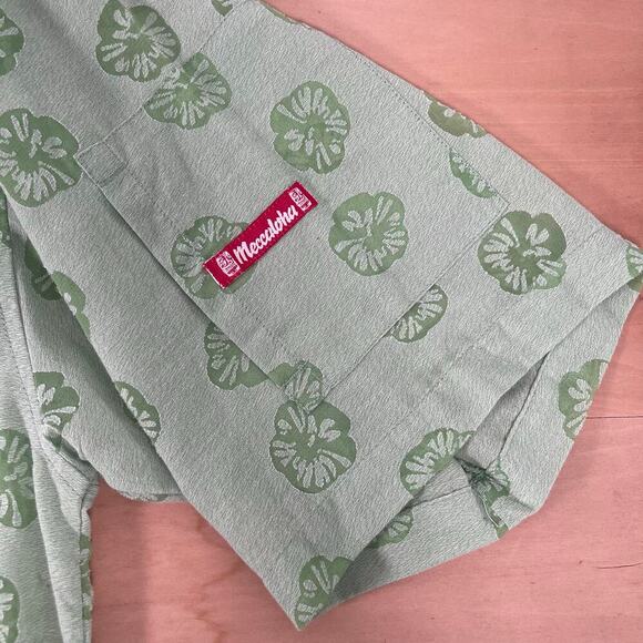 Meccaloha resorts green floral Hawaiian button up shirt size XXL - Picture 8 of 9